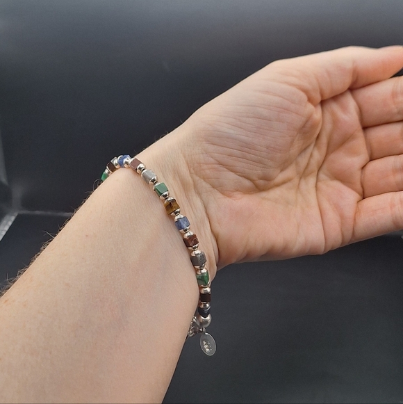 Silpada B0817 Mixed Natural Stone Beaded Bracelet .925 MEX Toggle *comfortable - Picture 7 of 7